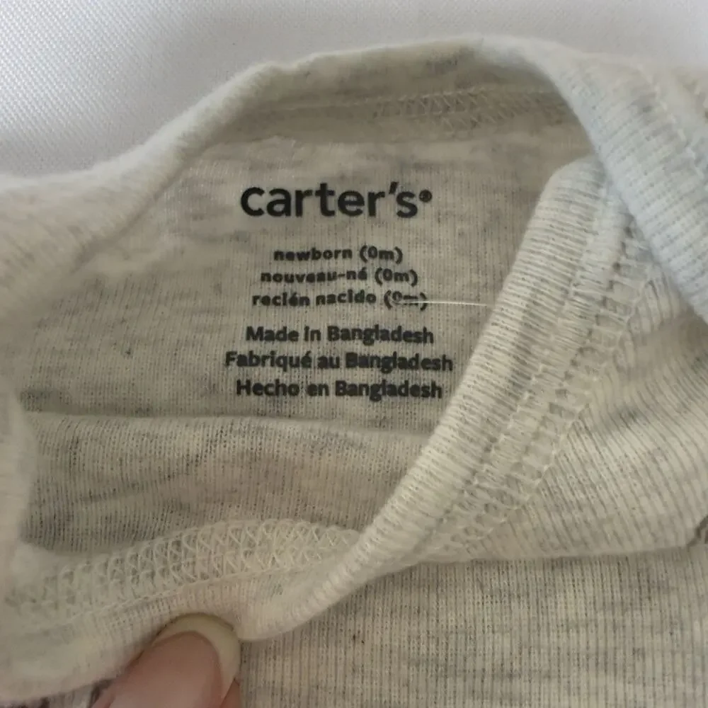 Carter's Sleeper Romper 2 pack Newborn Gray Elephant / Cream
